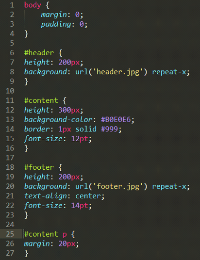 CSS example